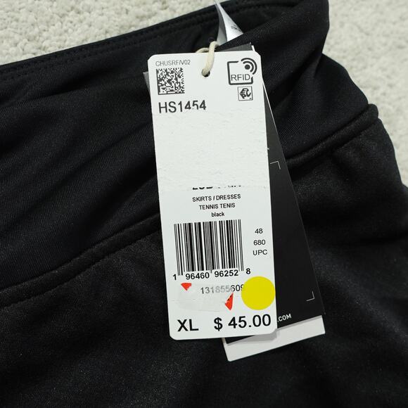 NWT Adidas Womens Club Tennis Skirt Mid-Rise Elastic Waist Stretch Black Size XL - Picture 2 of 9